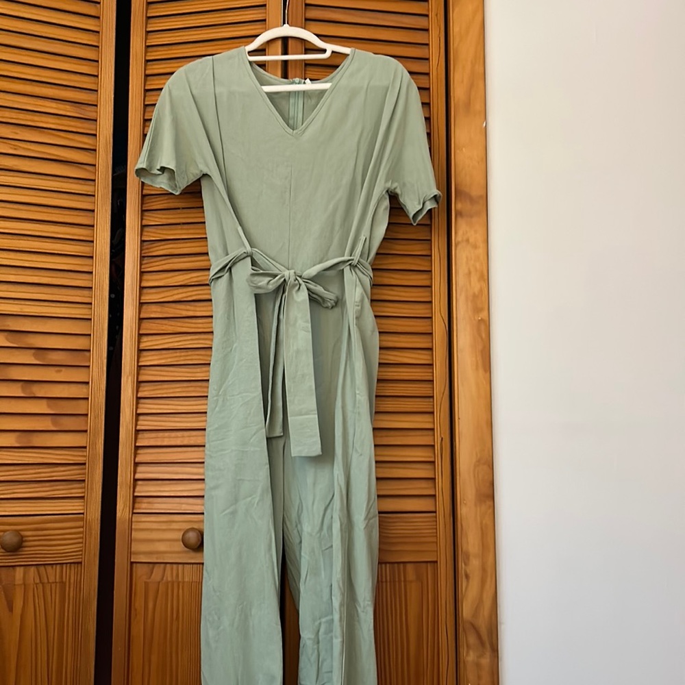 Shein muted green jumpsuit